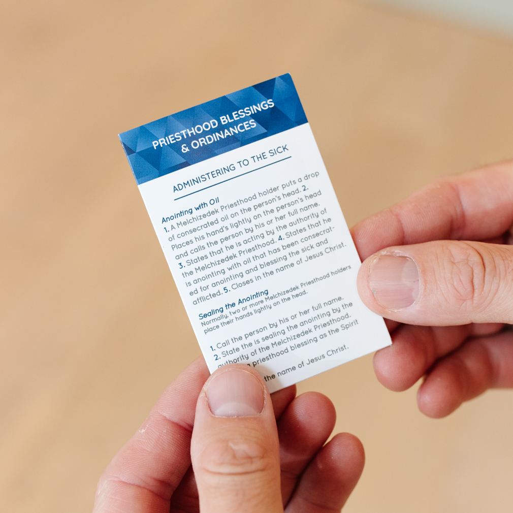 Priesthood アルバムコレクション Tri-Fold Priesthood Ordinance Card in LDS Inspirational Cards on